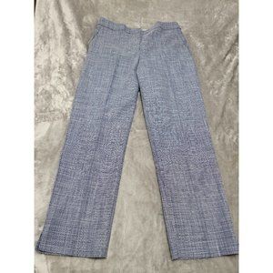 Talbots Womens Chatham Ankle Cropped Pants Blue woven pattern sz 8 32x27